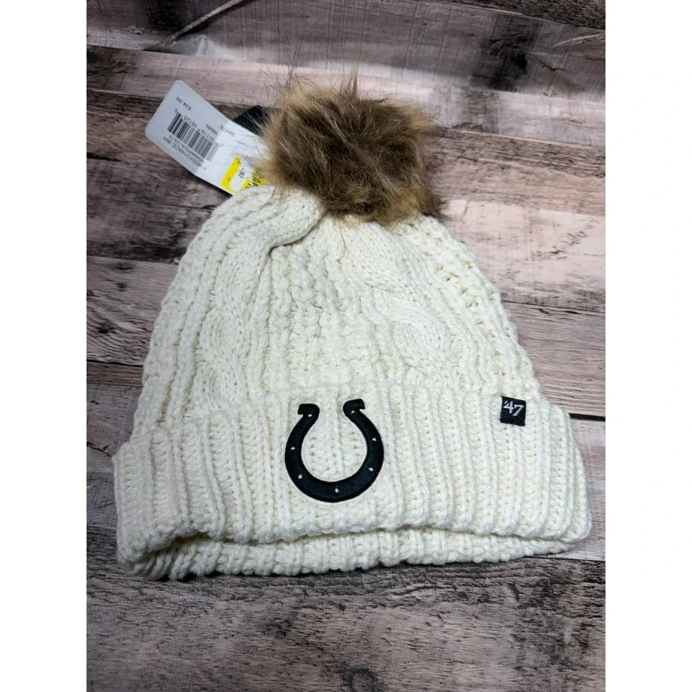 Indianapolis Colts Women's 47 Brand White‎ Cream Meeko One Size Beanie
